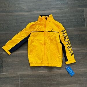 Nautica Boys Yellow Full Zip Jacket | Size 4 | Lightweight Windbreaker | NWT